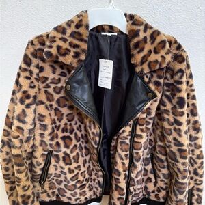 Adore Teddy Jacket Brown and Black Plush Faux Fur